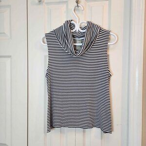 [PM] Dolan cowl-neck sleeveless top striped knit womens‎ petite medium